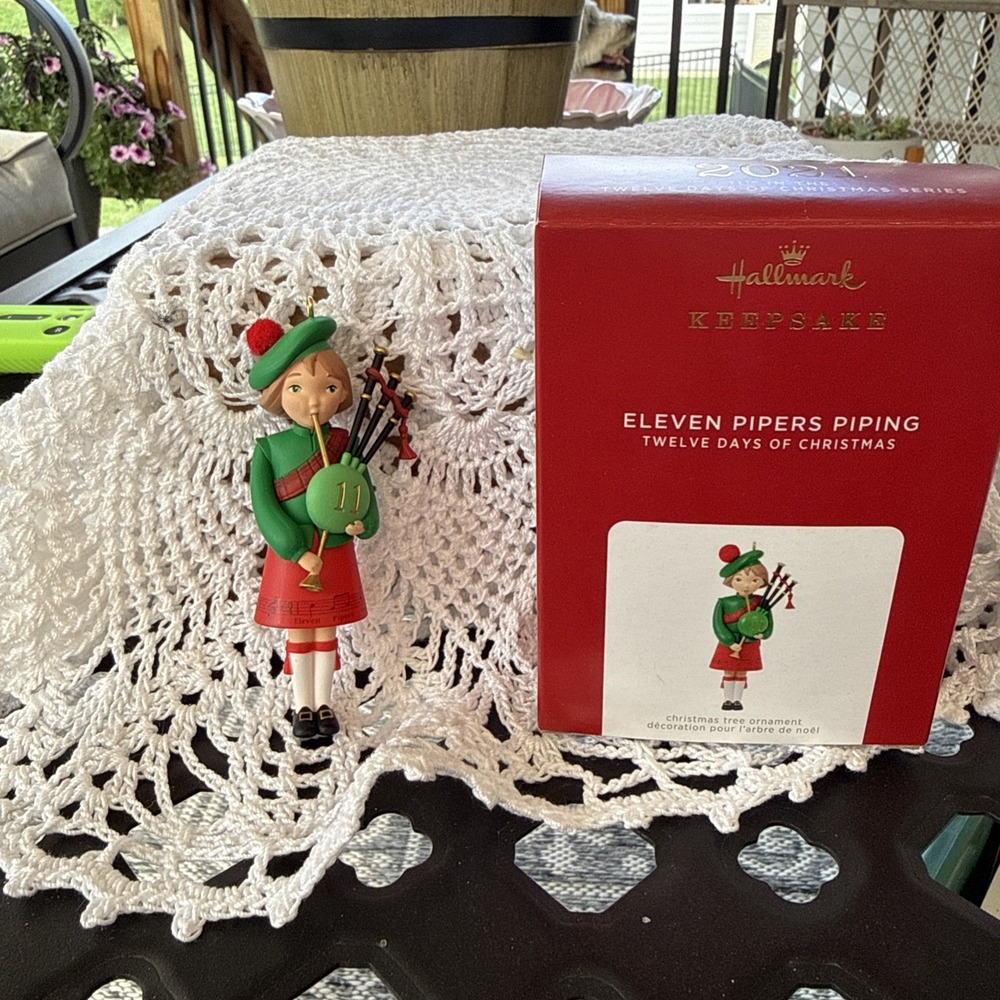 Hallmark Eleven Pipers Piping - 12 Days of Christmas  Keepsake Ornament 2021